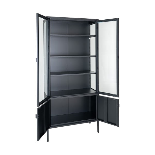 Crna metalna vitrina 80x180 cm Brisbane – House Nordic-image-3