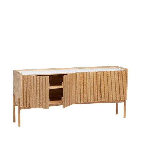 Niska komoda u dekoru hrasta u prirodnoj boji 177x42 cm Bottrup – Woodman-image-2