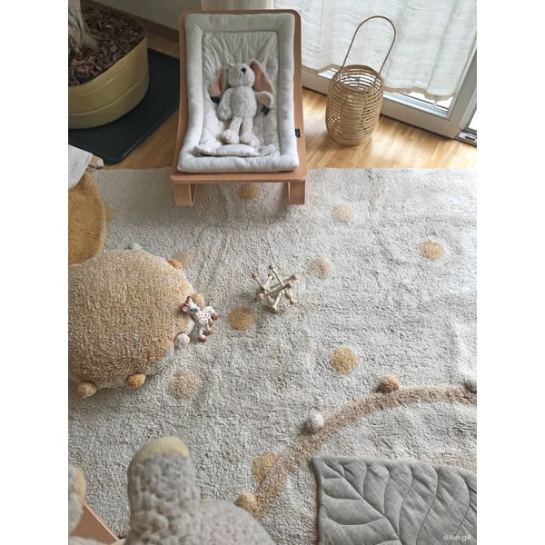 Oker žuti/krem periv/ručno rađen pamučan dječji tepih 120x160 cm Hippy Dots Honey – Lorena Canals-image-4