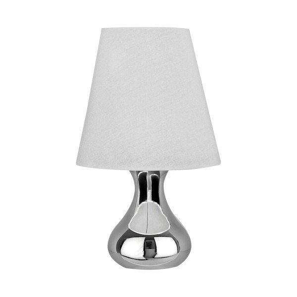 Krem/u srebrnoj boji metalna stolna lampa s tekstilnim sjenilom (visina 36 cm) Nell – Premier Housewares-image-2