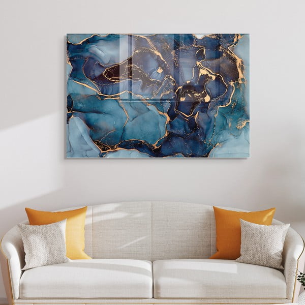 Staklena slika 100x70 cm Dark Marble - Wallity-image-2