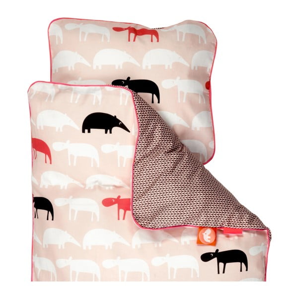 Dječja ružičasta posteljina Done By Deer Zoopreme, 100 x 140 cm