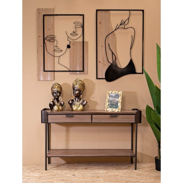 Smeđi pomoćni stol od masivne jele 31x120 cm Toronto – Mauro Ferretti-image-1