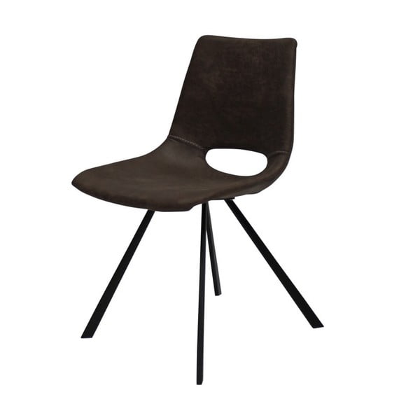 Smeđa stolica za blagovaonu s crnim metalnim nogama Canetti Coronas