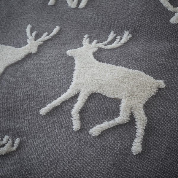 Bijelo-siva posteljina 200x200 cm Stag Sherpa - Catherine Lansfield-image-4
