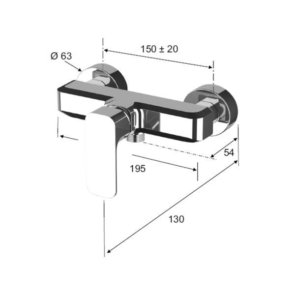 Zidna slavina za tuš u zlatnoj boji (s 1 izlazom) Spy – Sapho-image-4