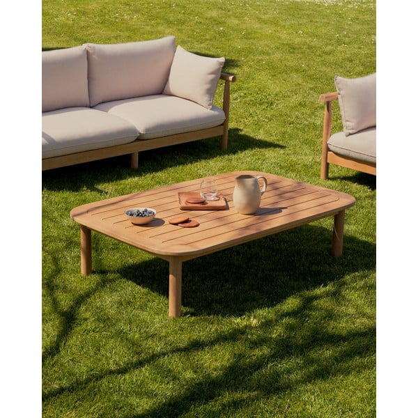 Stolić za kavu od masivnog eukaliptusa u prirodnoj boji 89x140 cm Sacova – Kave Home-image-1