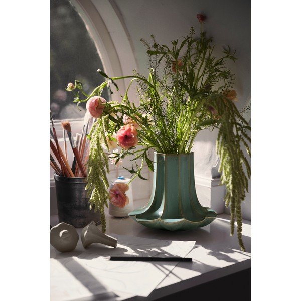 Svijetlo zelena keramička vaza (visina 20,5 cm) Kantarel – Kähler Design-image-3