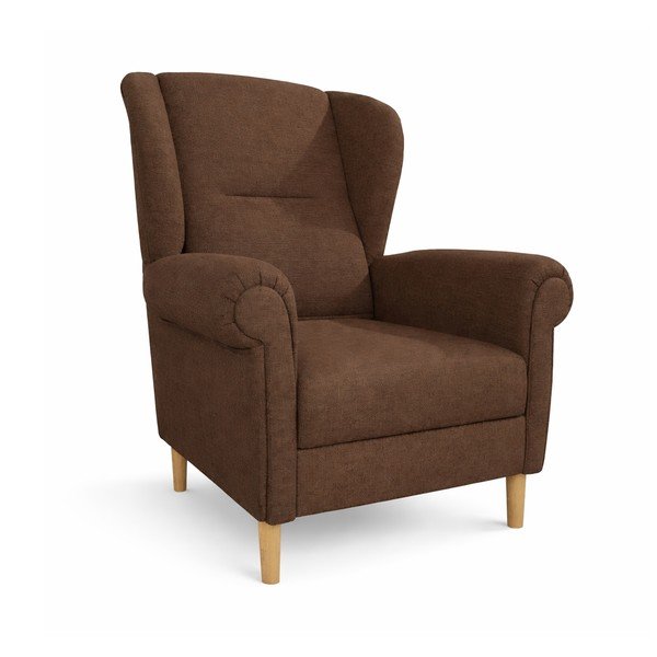 Tamno smeđa wing fotelja Swan – Ropez