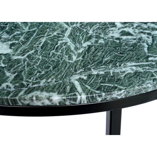 Tamnozeleni mramorni stolić za kavu s crnom bazom RGE Accent, ⌀ 85 cm-image-1