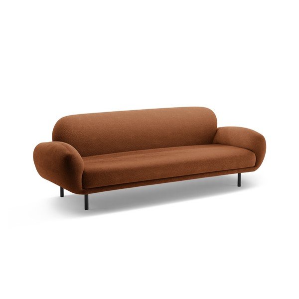 Sofa od bouclé tkanine boja terakote 208 cm Poppy – Micadoni -image-1