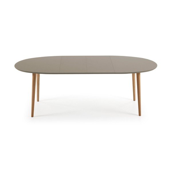 Sivi ovalni blagovaonski stol na razvlačenje Kave Home Oakland, 140 x 90 cm-image-4