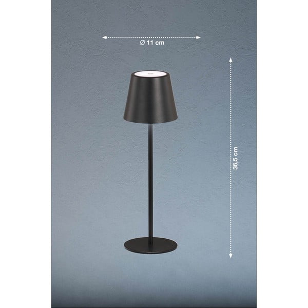 Crna LED stolna lampa s metalnim sjenilom (visina 36,5 cm) Viletto – Fischer & Honsel-image-2
