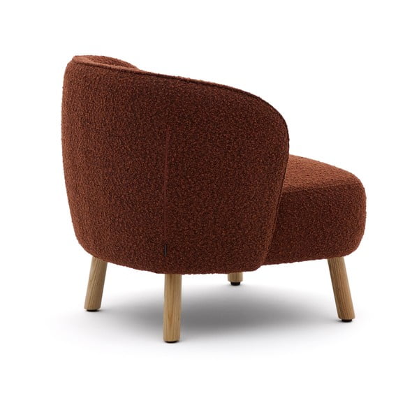 Fotelja od bouclé tkanine boja terakote Ulit – Kave Home-image-4
