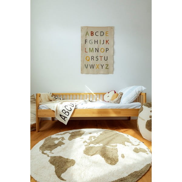 Zeleni/krem periv/ručno rađen pamučan dječji tepih ø120 cm World Map – Lorena Canals-image-1