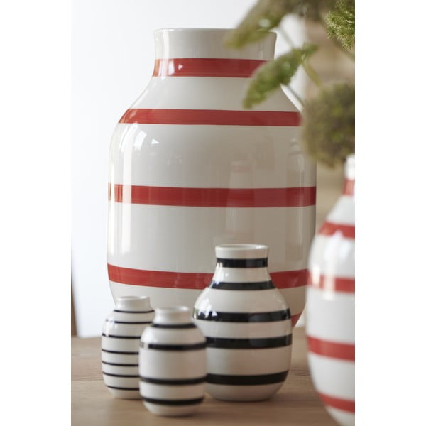 Bijelo-crvena prugasta keramička vaza Kähler Design Omaggio, visina 31 cm-image-2