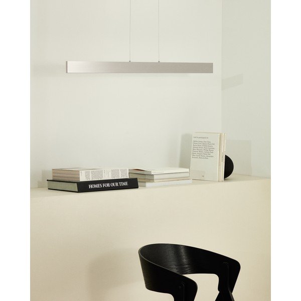 LED viseća svjetiljka u srebrnoj boji s metalnim sjenilom Boadella – Kave Home-image-1