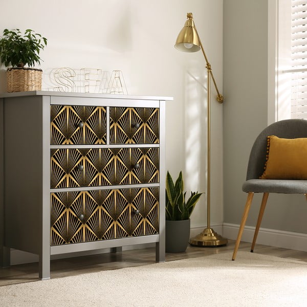 Dekorativna pozadina namještaj u crno-zlatnim ambijentalnom ambijentu Draka-image-3