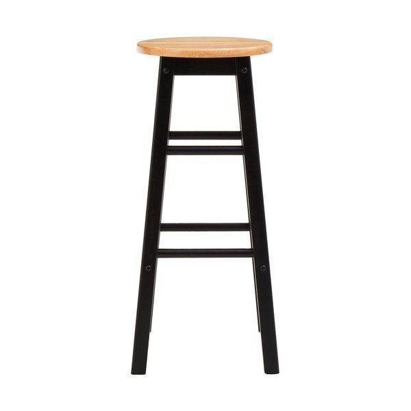 Crna/u prirodnoj boji barska stolica od masivnog kaučuka (visine sjedala 74 cm) Chester – Premier Housewares-image-2