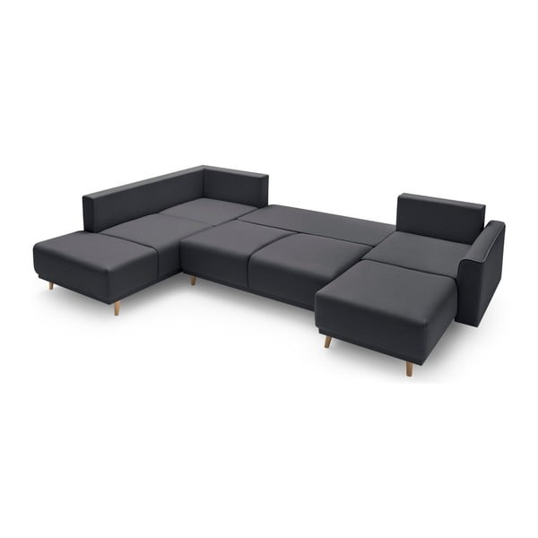 Tamno sivi kauč na razvlačenje za pristanište "U" Bobochic Paris Panoramique XXL, desni kut-image-4