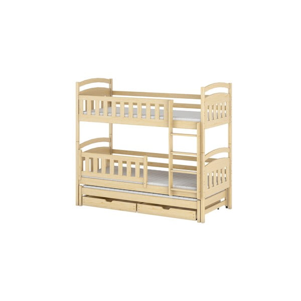 Dječji krevet od borovine na kat s prostorom za pohranu 90x200 cm Blanka - Lano Meble