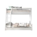 Bijeli dječji krevet od masivnog bora na kat s prostorom za pohranu 140x200/90x200 cm SCOTT – Vipack