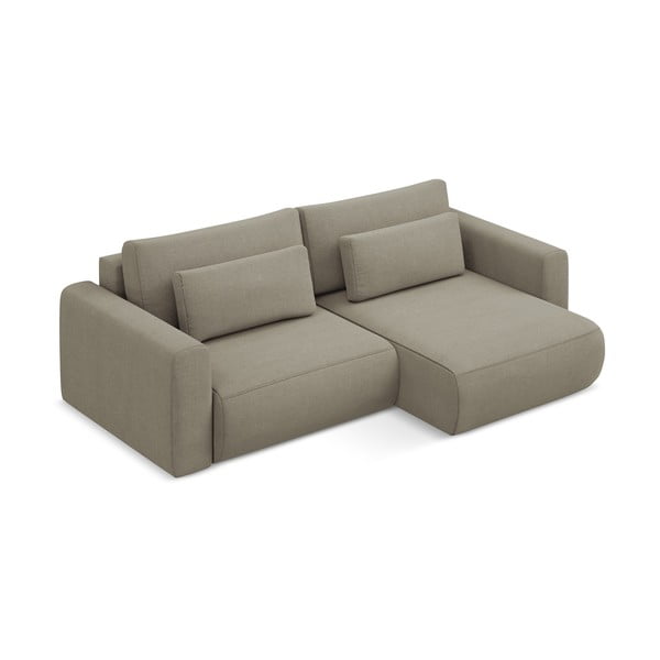 Svjetlo smeđa sklopiva/s prostorom za odlaganje kutna garnitura (s desnim kutom/s ležaljkom) Kapua – Makamii-image-2