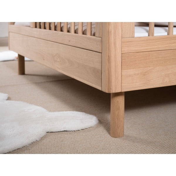 Dječji krevet od punog hrasta 70x140 cm u prirodnoj boji Forrest – Vipack-image-3