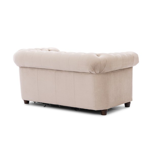 Bež baršunasti sklopiva sofa 148 cm York Blik – Ropez-image-3