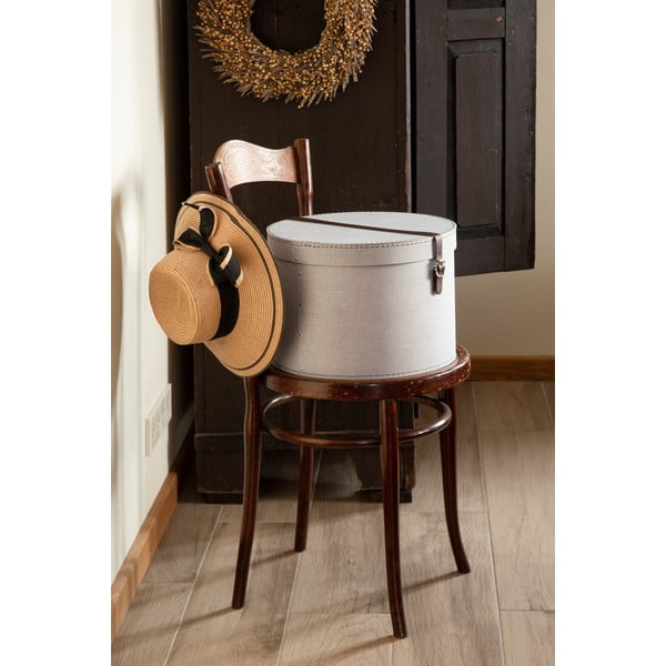 Svijetlo sive kartonske kutije za pohranu u setu  2 kom s poklopcem ø 37,5x25,5 cm Rut Canvas Paper Laminate – Bigso-image-1