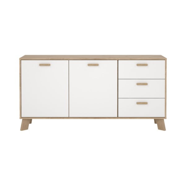Bijela/u prirodnoj boji komoda u dekoru hrasta 147x73x39 cm Ikast – Tvilum