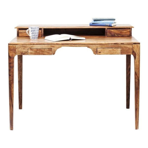 Smeđi radni stol od egzotičnog drveta Kare Design Brooklyn