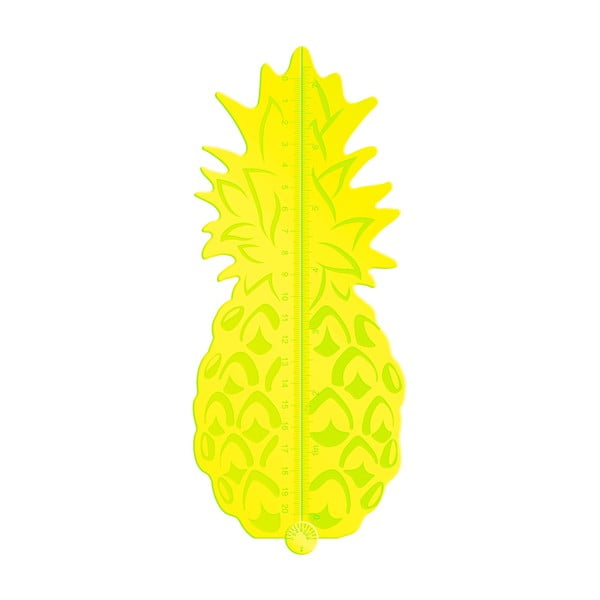 Žuto ravnalo u obliku ananasa Just Mustard Tropical