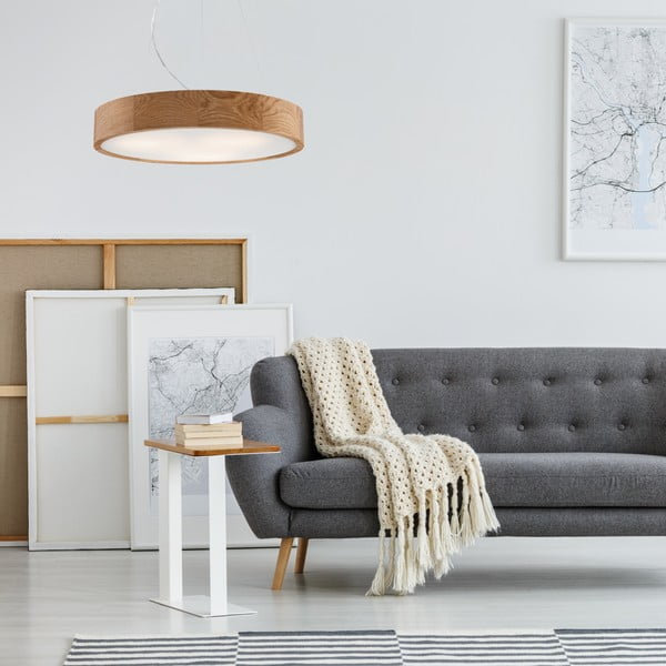 Smeđa viseća svjetiljka sa staklenim sjenilom ø 47 cm Eveline – LAMKUR-image-2