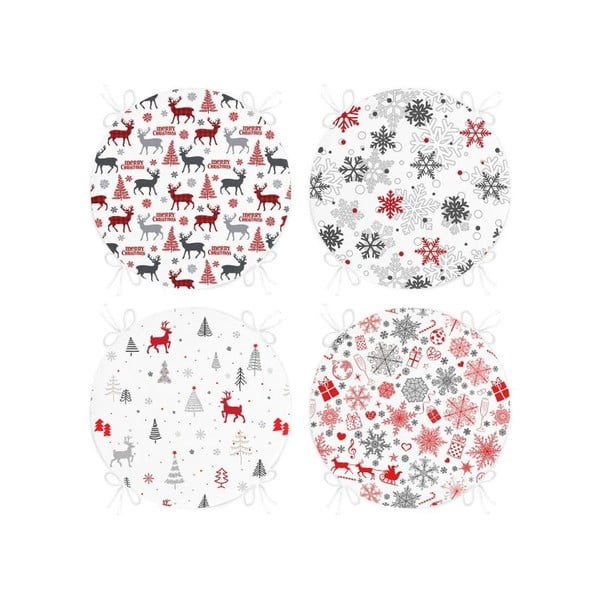 Jastuci za sjedenje u setu 4 kom s božićnim motivom ø 40 cm Snowflakes – Mila Home