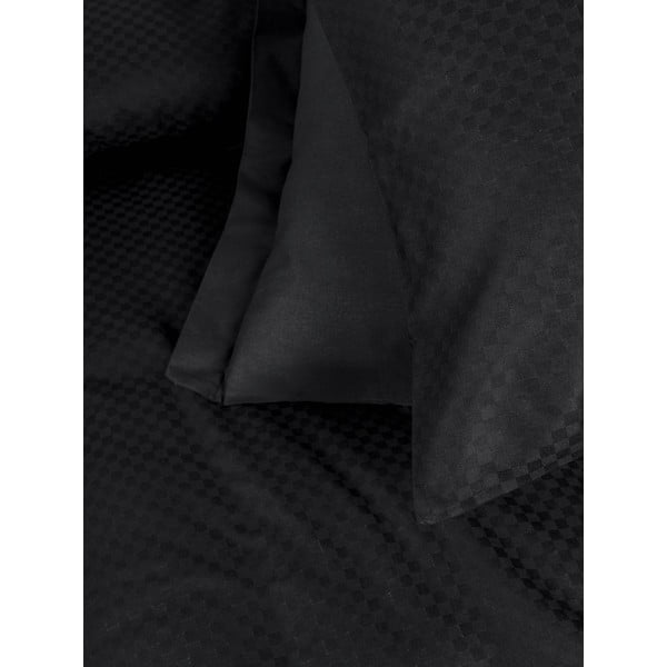 Crna posteljina za bračni krevet/za produženi krevet od renforce pamuka 240x220 cm Checkered – Mila Home Luxury-image-3