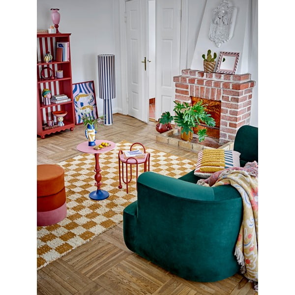 Žuta  deka od recikliranog pamuka 130x160 cm Reims – Bloomingville-image-4