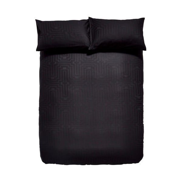 Crna posteljina za bračni krevet od pamučnog satena 200x200 cm - Bianca-image-2