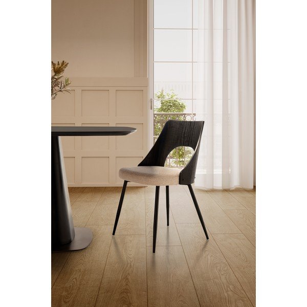 Crne/krem podstavljene blagovaonske stolice u setu 2 kom Gilda – MOME-image-1