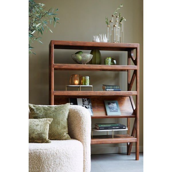 Smeđa polica od punog bagrema 120x160 cm Yuki - Light & Living-image-2