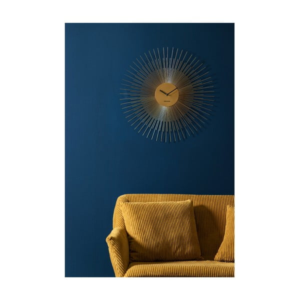 Zidni sat u zlatnoj boji Karlsson Peony Large, ø 60 cm-image-1