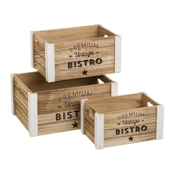 Dekorativne drvene kutije za pohranu u setu  3 kom – Casa Selección