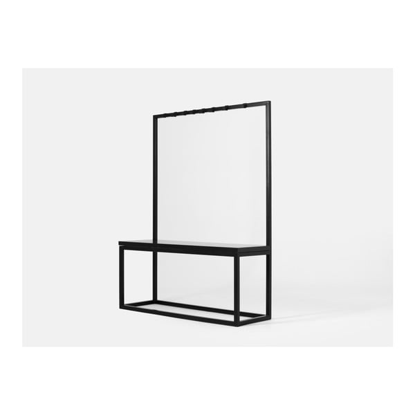 Crna vješalica s crnom klupom za sjedenje CustomForm Next, širine 120 cm-image-3