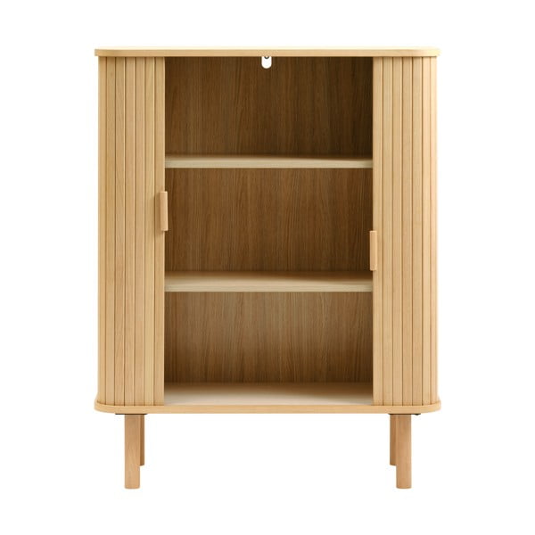 Ormarić u dekoru hrasta s kliznim vratima u prirodnoj boji 113x90 cm Cavo – Unique Furniture-image-4