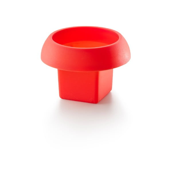 Crveni kvadratni silikonski kalup za kuhanje jaja u mikrovalnoj Lékué Ovo, ⌀ 10 cm-image-1