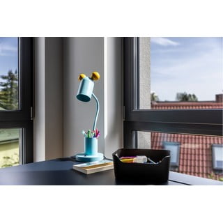 Svijetlo plava stolna lampa s metalnim sjenilom (visina 50 cm) Mouse – GTV