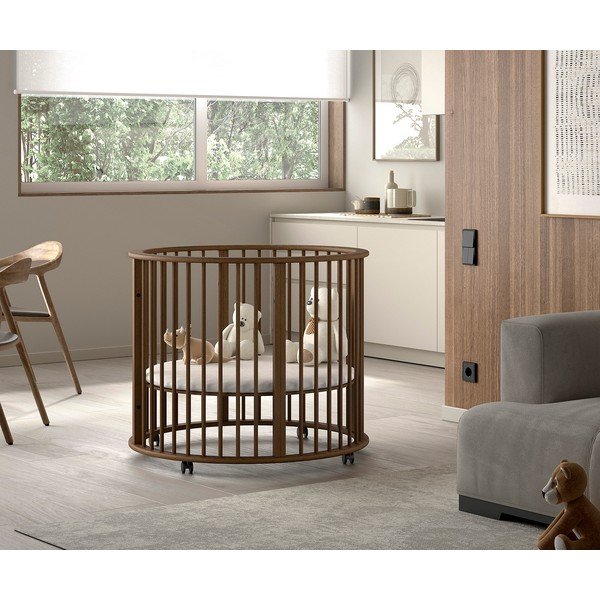 Smeđi putni krevetić od masivne bukve 90x90 cm Dino – Vipack-image-1