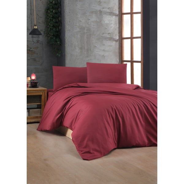 Crvena pamučna posteljina za krevet za jednu osobu 140x200 cm – Mijolnir