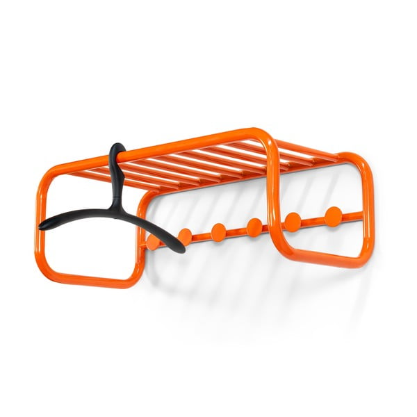 Narančasta metalna zidna vješalica s policom 72 cm Retro – Spinder Design-image-3