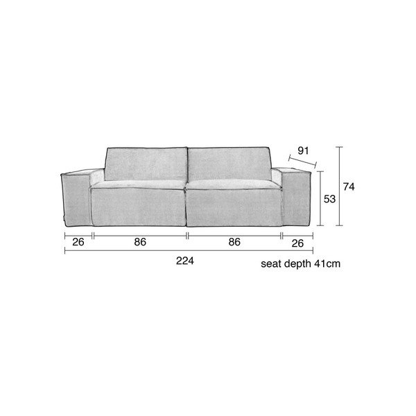 Siva sofa Zuiver James, 224 cm-image-1